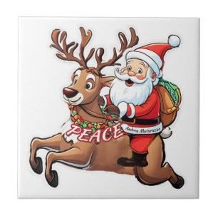 Santa Claus with Gifts of Peace Tile