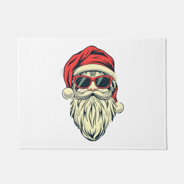 santa claus with glasses doormat (Front)