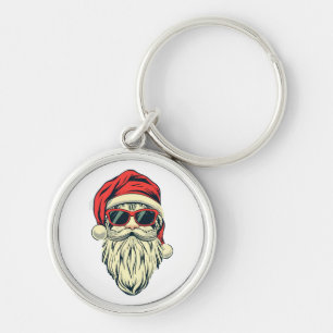 santa claus with glasses key ring