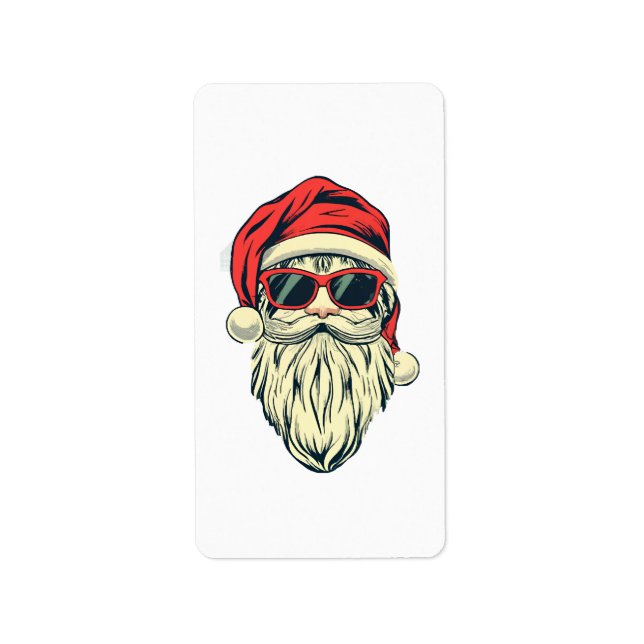 santa claus with glasses label (Front)