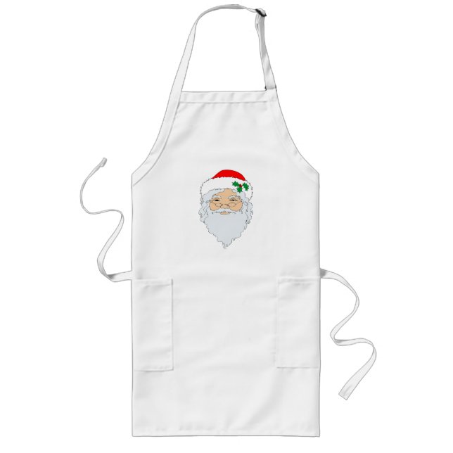 Santa Claus With Glasses Long Apron (Front)