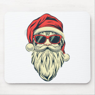 santa claus with glasses mouse mat
