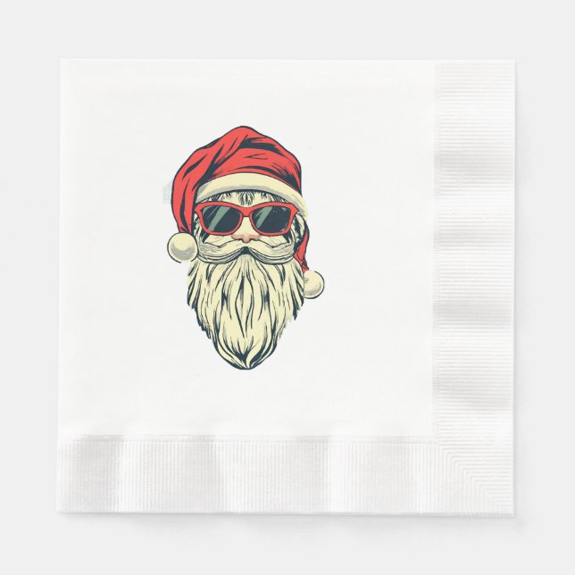 santa claus with glasses napkin (Front)