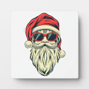 santa claus with glasses plaque