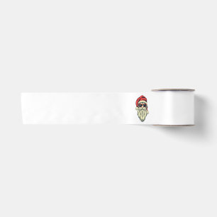santa claus with glasses satin ribbon