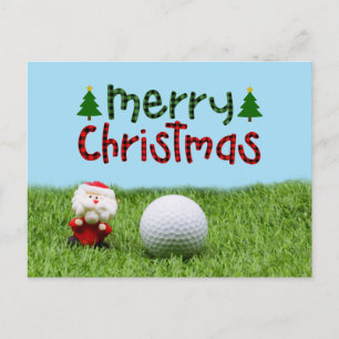 Santa Claus with golf ball Merry Christmas golfer Postcard