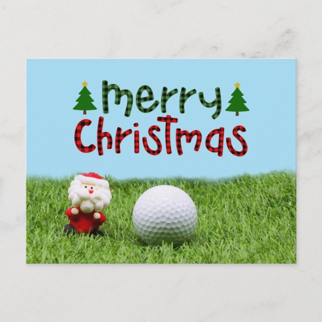 Santa Claus with golf ball  Merry Christmas golfer Postcard (Front)