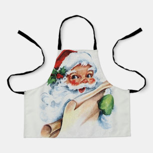 Santa Claus with his Christmas list scroll Apron