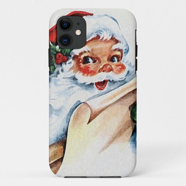 Santa Claus with his Christmas list scroll Case-Mate iPhone Case (Back)