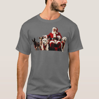 Santa Claus with his dogs T-Shirt