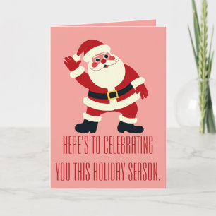 Santa Claus With His Hands On His Hips Being Jolly Card