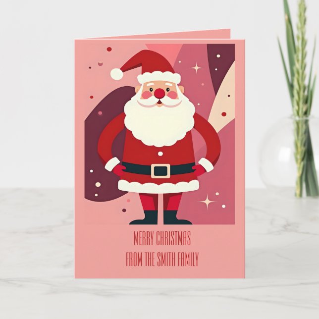Santa Claus With His Hands On His Hips Being Jolly Card (Front)