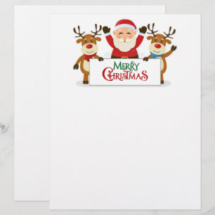 Santa Claus with is reindeer letterhead