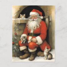Santa Claus with Kittens