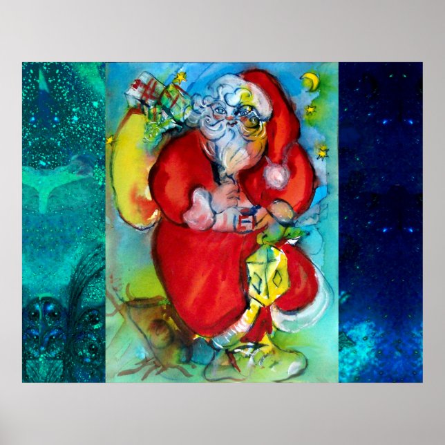 SANTA CLAUS WITH LANTERN IN CHRISTMAS NIGHT POSTER (Front)