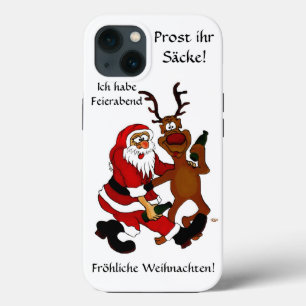 Santa Claus with moose iPhone 13 Case