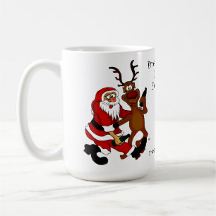 Santa Claus with moose - frohes Fest Coffee Mug