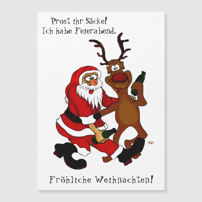 Santa Claus with moose - Happy Christmas (Front)