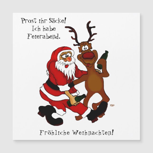 Santa Claus with moose - Happy Christmas (Front)
