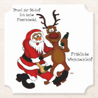Santa Claus with moose - Happy Christmas