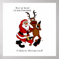 Santa Claus with moose - Happy Christmas