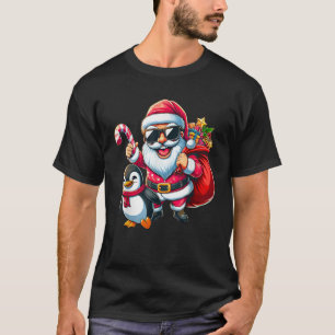 Santa Claus with Penguin Funny Christmas Boys Girl T-Shirt