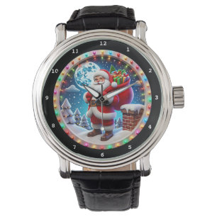 Santa Claus with Presents Winter Scene Watch