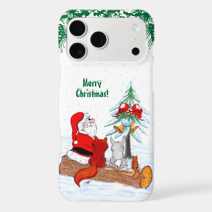 Santa Claus with Rabbit Fox and Squirrel