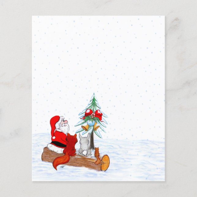 Santa Claus with Rabbit Fox and Squirrel (Front)