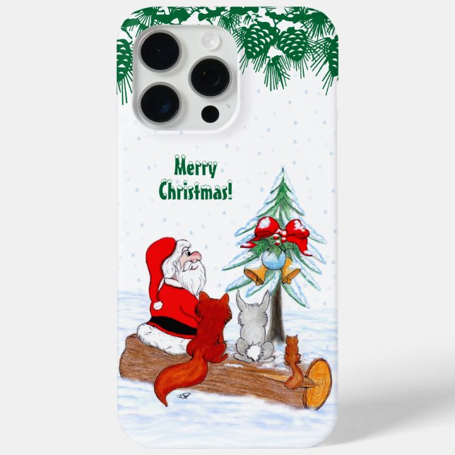 Santa Claus with Rabbit Fox and Squirrel Case-Mate iPhone Case (Back)