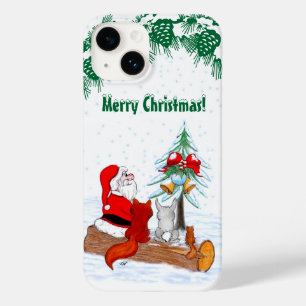 Santa Claus with Rabbit Fox and Squirrel Case-Mate iPhone 14 Case