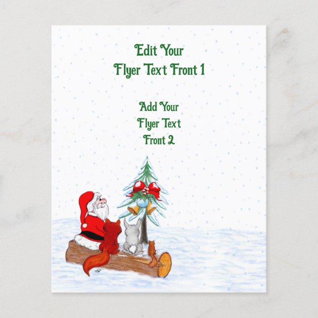Santa Claus with Rabbit Fox and Squirrel Flyer (Front)