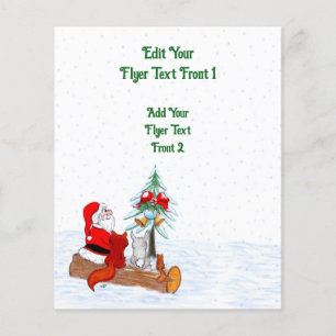 Santa Claus with Rabbit Fox and Squirrel Flyer