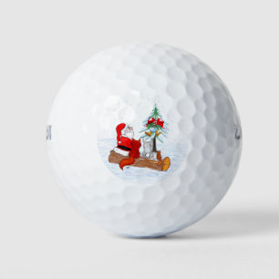 Santa Claus with Rabbit Fox and Squirrel Golf Balls