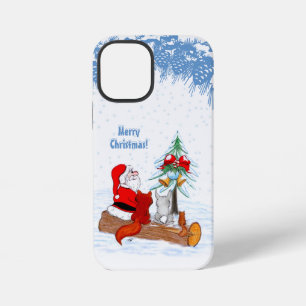 Santa Claus with Rabbit Fox and Squirrel iPhone 12 Mini Case