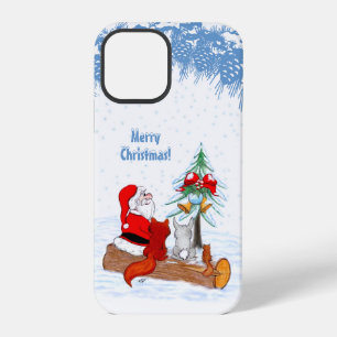 Santa Claus with Rabbit Fox and Squirrel iPhone 12 Pro Case