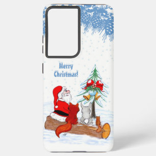 Santa Claus with Rabbit Fox and Squirrel Samsung Galaxy Case