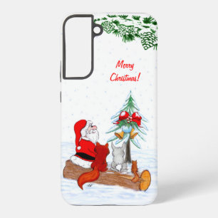 Santa Claus with Rabbit Fox and Squirrel Samsung Galaxy Case