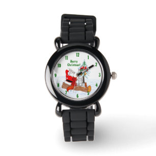 Santa Claus with Rabbit Fox and Squirrel Watch