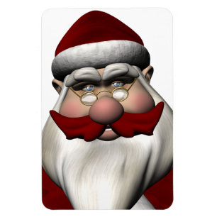 Santa Claus With Red Moustache Magnet