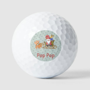 Santa Claus with Reindeer and Sleigh Custom   Golf Balls