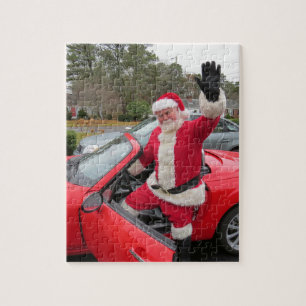 SANTA CLAUS WITH SPORTSCAR JIGSAW PUZZLE