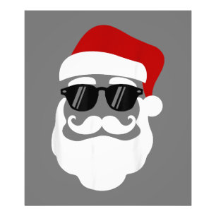 Santa Claus with Sunglasses Funny Christmas Design Photo Print