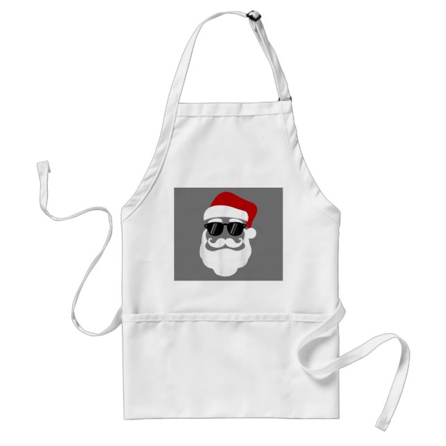 Santa Claus with Sunglasses Funny Christmas Design Standard Apron (Front)