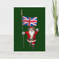 Santa Claus With Union Flag Of The UK