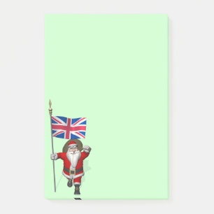 Santa Claus With Union Flag Of The UK Post-it Notes