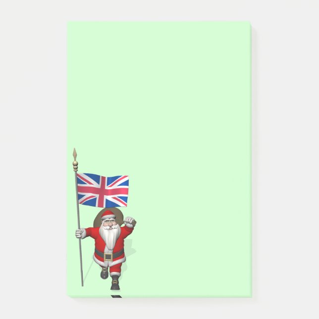Santa Claus With Union Flag Of The UK Post-it Notes (Front)