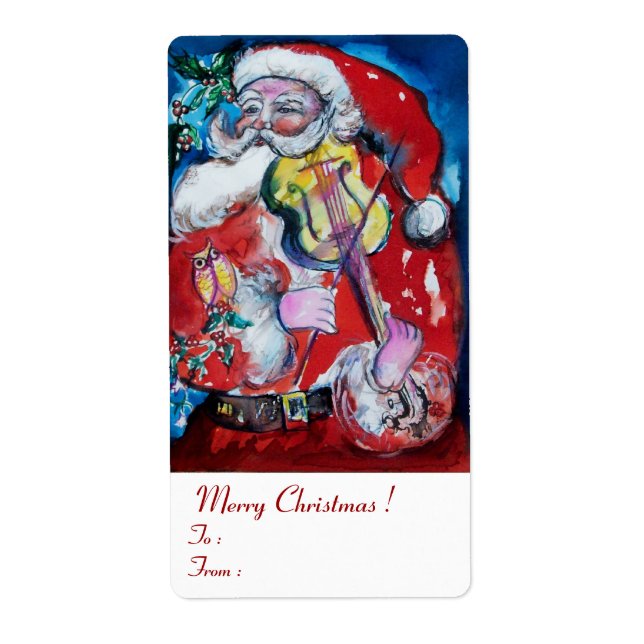 SANTA  CLAUS WITH VIOLIN Musical Christmas (Front)