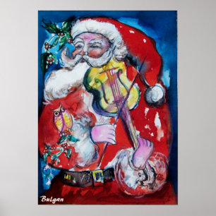 SANTA CLAUS WITH VIOLIN POSTER