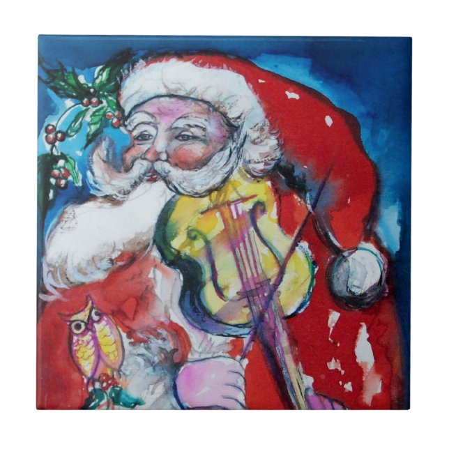SANTA CLAUS WITH VIOLIN TILE (Front)